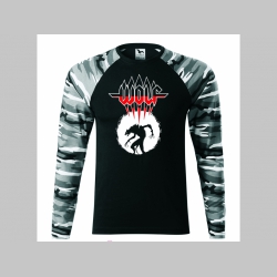 Wolf " Twilight " vlkodlak   pánske tričko (nie mikina!!) s dlhými rukávmi vo farbe " metro " čiernobiely maskáč gramáž 160 g/m2 materiál 100%bavlna